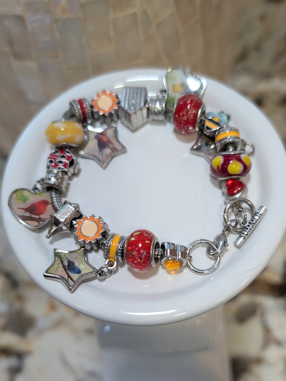 Seasonal Summer Bird Charm Bracelet